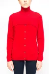 La Rose Jabot Cashmere Red In Multicolor