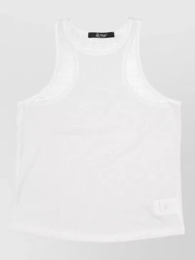 La Rose Jersey Cotton Cropped Tank Racerback Top In White