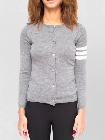 La Rose Knitwear Sweater Long Sleeves Stripe Detail In Gray