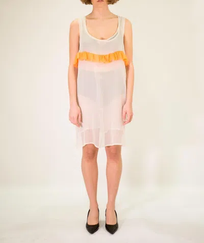 La Rose Beige Orange Long Silk Dress In Burgundy
