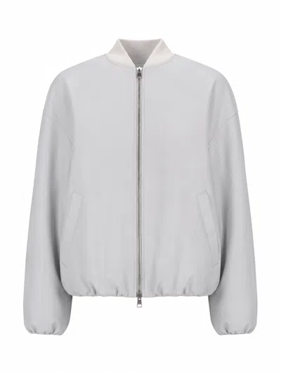 La Rose Bomber Nappa Bianco In White