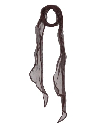 La Rose Brown Scarf In Burgundy