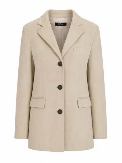 La Rose Cappotto Camoscio Avorio In Neutral