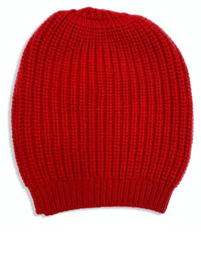 La Rose Cash Beanie Rosso In Red