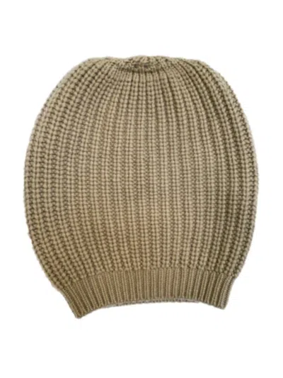 La Rose Cash Beanie Tortora In Green