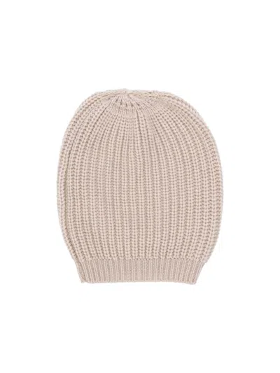 La Rose Cash Beanie Beige Chiaro In Neutral