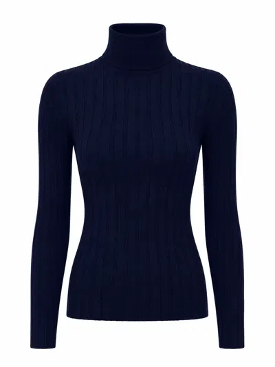 La Rose H Neck Coste Cash/silk In Blue