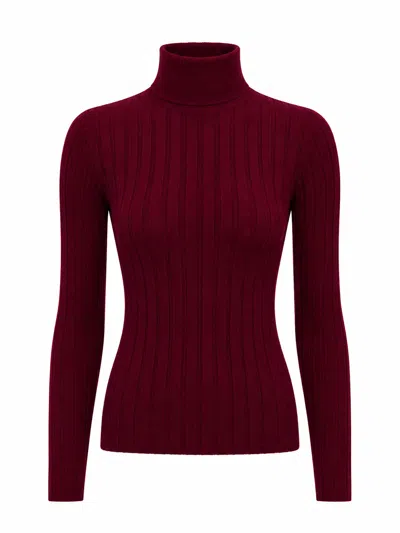 La Rose H Neck Coste Cash/silk In Burgundy