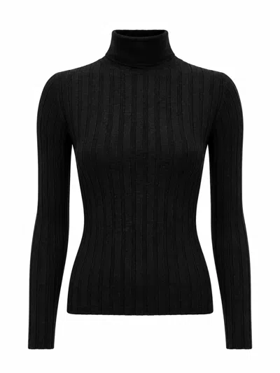 La Rose H Neck Coste Cash/silk In Black
