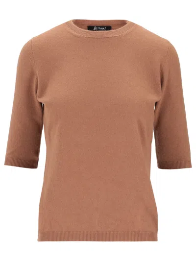 La Rose Maglia 3/4 Cashmere Cammello In Brown