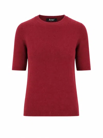 La Rose Three-quarter-sleeve Cashmere Sweater In Red