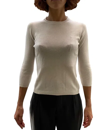 La Rose Maglia 3/4 Cashmere Cream In Neutral