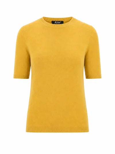 La Rose Maglia 3/4 Cashmere Ocra In Yellow