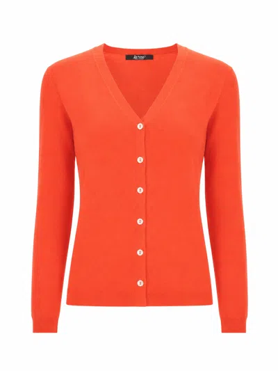 La Rose V Cardigan Cash/silk Orange
