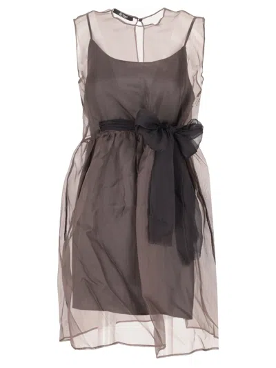 La Rose Vestito Con Sottoveste Moro In Gray