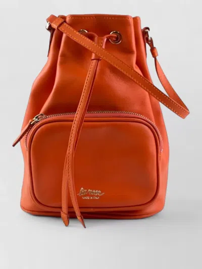 La Rose Leather Bucket Bag Adjustable Strap Pocket