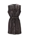 La Rose Leather Dress Nero In Black