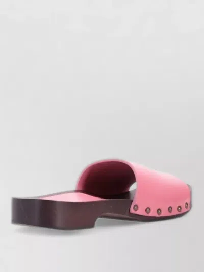 LA ROSE LEATHER FLAT SANDALS OPEN TOE STUDS