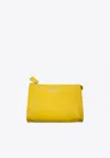 La Rose Leather Make-up Pouch In Yellow