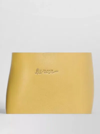 La Rose Leather Sandals Flat Sole Open Toe Studs In Yellow
