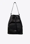 La Rose Drawstring-fastening Cross Body Bag In Black