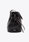 La Rose Leather Satchel Bag In Black