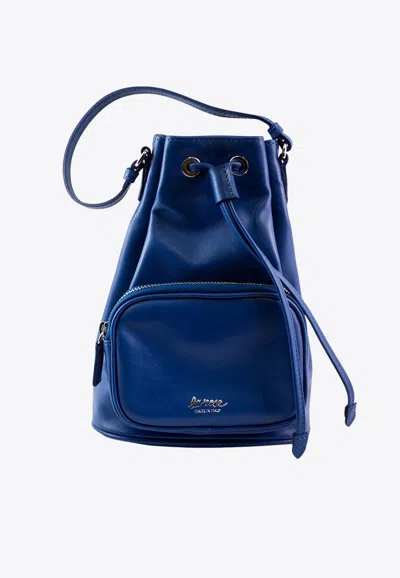 La Rose Leather Satchel Bag In Blue