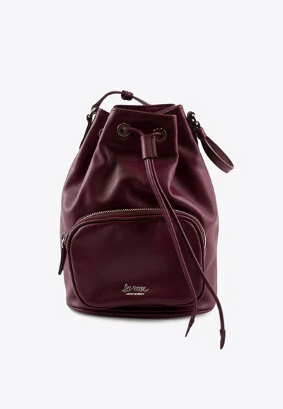 La Rose Leather Satchel Bag In Bordeaux