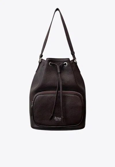 La Rose Leather Satchel Bag In Brown