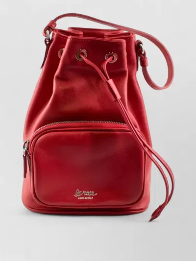 La Rose Leather Satchel Bag Crossbody Front Zip Pocket