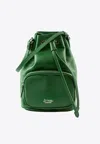 La Rose Zip Leather Bucket Bag In Green