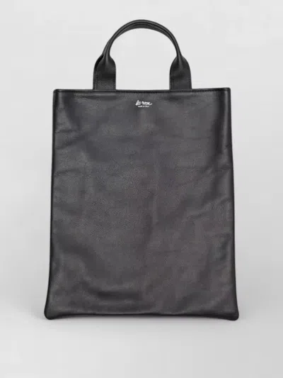 La Rose Leather Shopping Tote Bag Rectangular Top Handles In Gray