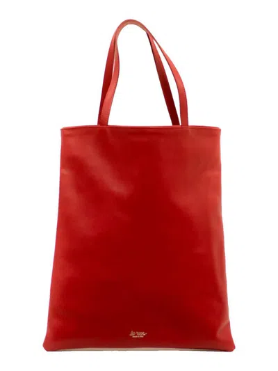La Rose Leather Tote Bag Red