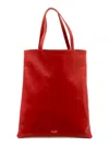 La Rose Leather Tote Bag Red