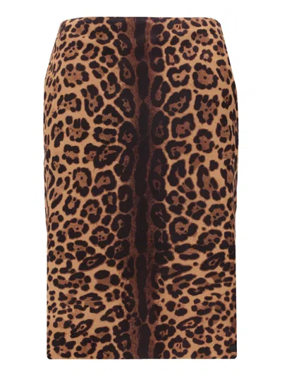 La Rose Gonna Nappa In Animal Print