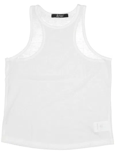 La Rose Light Jersey Cotton Cropped Tank Top In White