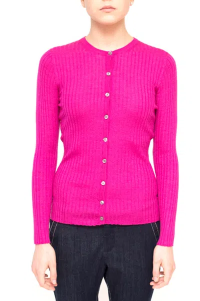 LA ROSE LIGHT PINK CASHMERE CARDIGAN