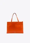 La Rose Zip Fastening Tote Bag In Orange