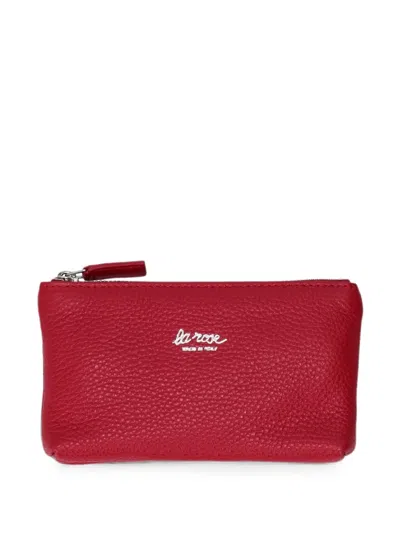 La Rose Logo-print Leather Purse In Red