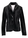 La Rose Giacca In Pelle Di Vitello Tipo Cavallino In Black