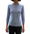 La Rose Quarter-sleeve Crew-neck Sweater In Blue