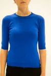 LA ROSE LA ROSE MAGLIA 3/4 CASHMERE BLUETTE