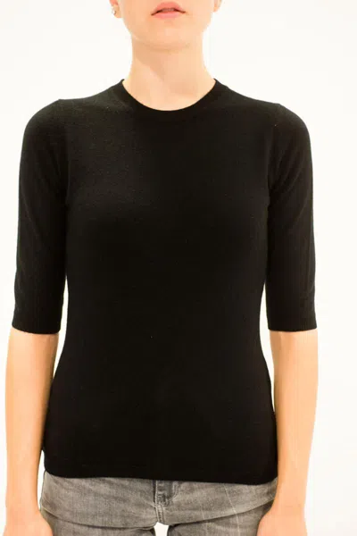 LA ROSE LA ROSE MAGLIA 3/4 CASHMERE NERO