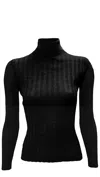 La Rose Maglia Collo Alto Nero