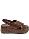 La Rose Maui Platform Sandals In Brown