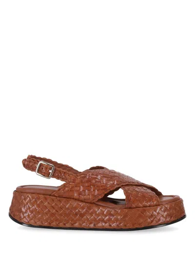 La Rose Maui Platform Wooden Sandal 89 In Brown