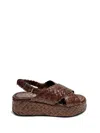 La Rose Maui Platform Wooden Sandal In Brown