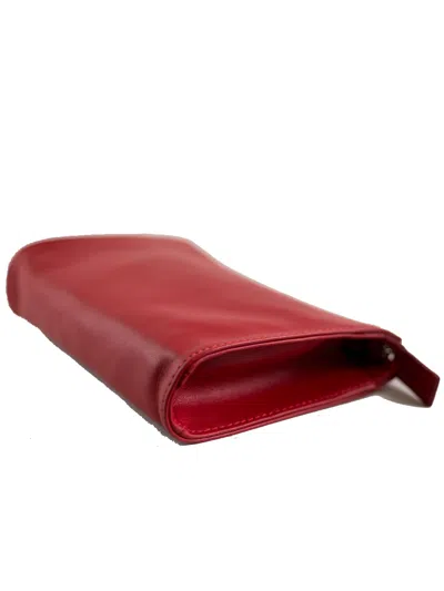 La Rose Minimal Leather Make-up Bag In Arancione