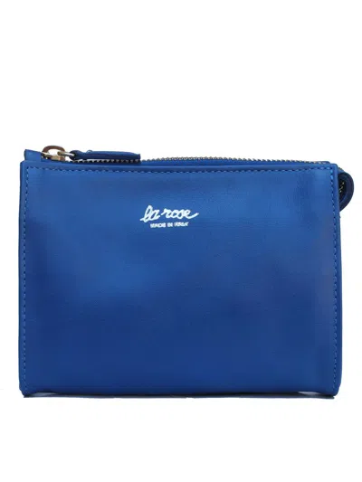La Rose Minimal Leather Make-up Bag In Bluette