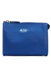 La Rose Minimal Leather Make-up Bag In Bluette